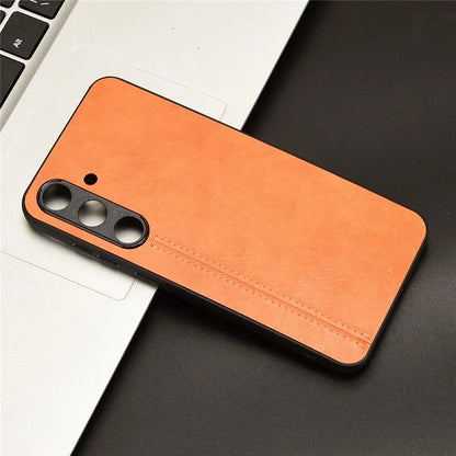 For Samsung Galaxy S24+ Cell Phone Case Cowhide Texture Shock Absorbing Cover