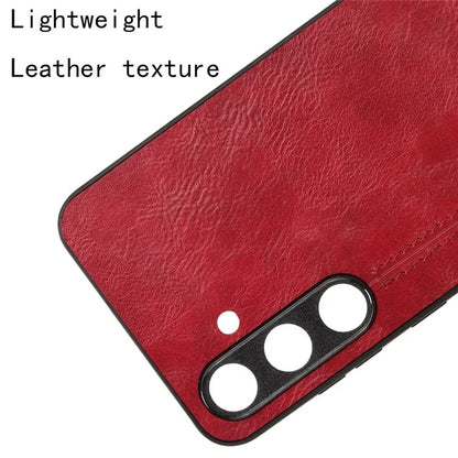 For Samsung Galaxy S24+ Cell Phone Case Cowhide Texture Shock Absorbing Cover