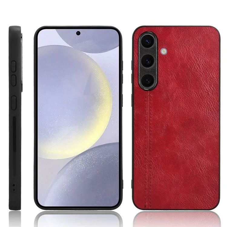 For Samsung Galaxy S24+ Cell Phone Case Cowhide Texture Shock Absorbing Cover