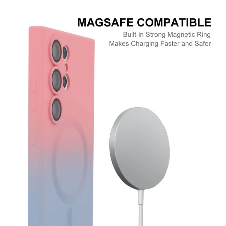 ENAKY HAT PRINCE For Samsung Galaxy S23 Ultra Magnetic Case Dual Color Silicone Cover