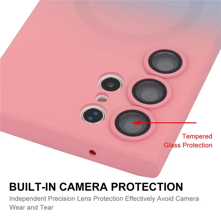 ENAKY HAT PRINCE For Samsung Galaxy S23 Ultra Magnetic Case Dual Color Silicone Cover