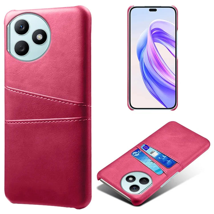 For Honor X50i+ 5G Case 2 Card Holders Anti-fall PU Leather+PC Phone Shell