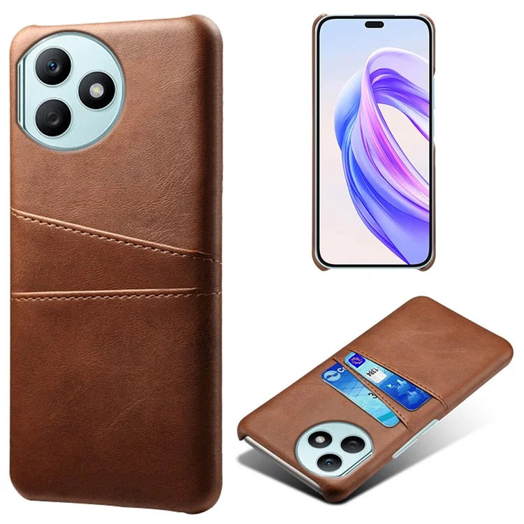 For Honor X50i+ 5G Case 2 Card Holders Anti-fall PU Leather+PC Phone Shell
