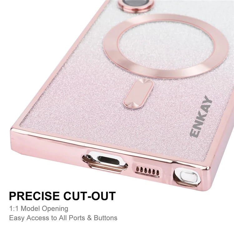 ENAKY HAT PRINCE For Samsung Galaxy S23 Ultra Magnetic Case Electroplating TPU Cover
