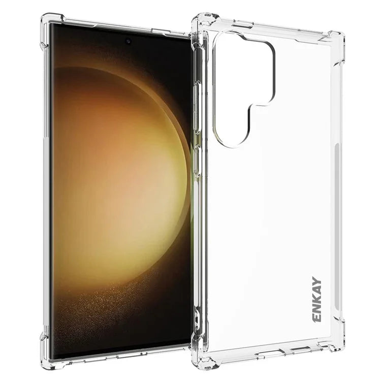 ENKAY HAT PRINCE For Samsung Galaxy S24 Ultra HD Clear Case Anti-drop Thickened Corners Shell