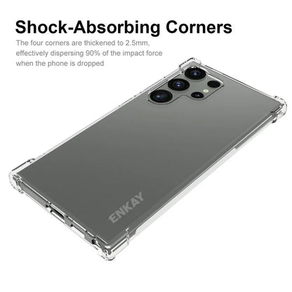 ENKAY HAT PRINCE For Samsung Galaxy S24 Ultra HD Clear Case Anti-drop Thickened Corners Shell