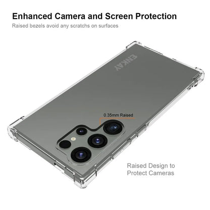 ENKAY HAT PRINCE For Samsung Galaxy S24 Ultra HD Clear Case Anti-drop Thickened Corners Shell