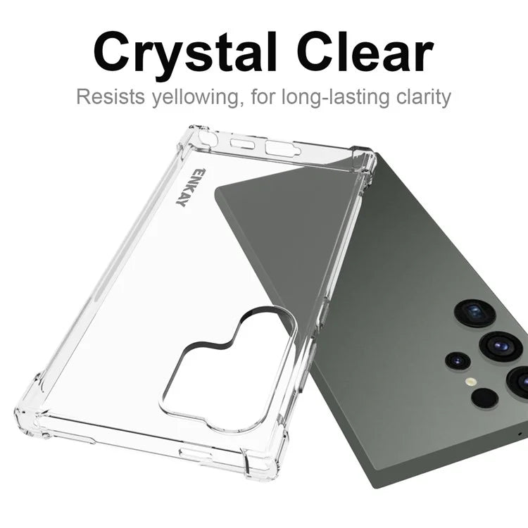 ENKAY HAT PRINCE For Samsung Galaxy S24 Ultra HD Clear Case Anti-drop Thickened Corners Shell