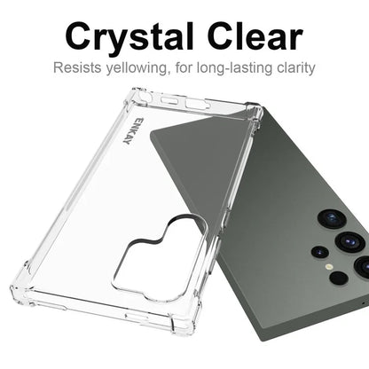 ENKAY HAT PRINCE For Samsung Galaxy S24 Ultra HD Clear Case Anti-drop Thickened Corners Shell