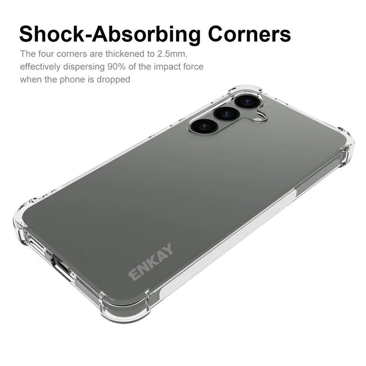 ENKAY HAT PRINCE For Samsung Galaxy S24 Cases Thickened Corners Phone Shell Clear Cell Phone Cover