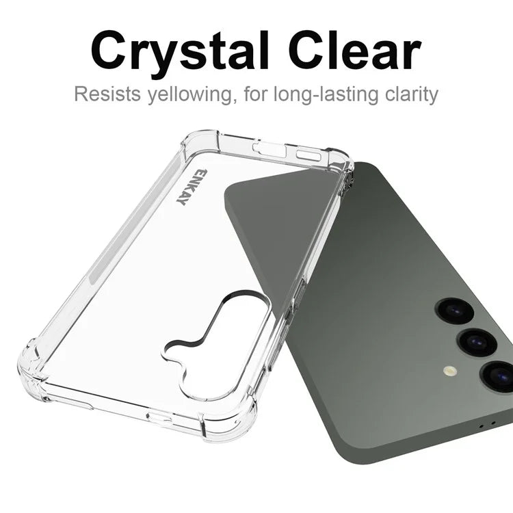 ENKAY HAT PRINCE For Samsung Galaxy S24 Cases Thickened Corners Phone Shell Clear Cell Phone Cover