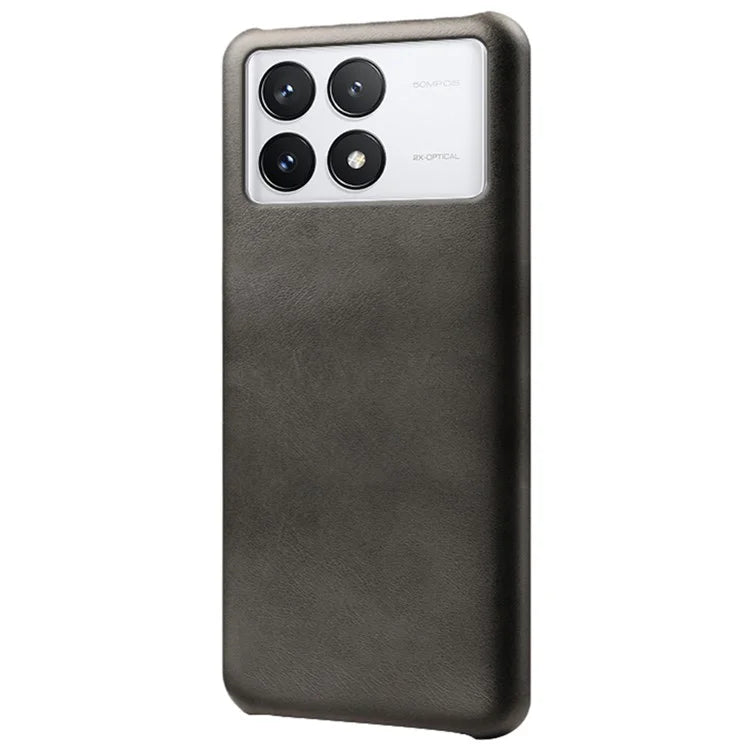 For Xiaomi Redmi K70E 5G / Poco X6 Pro 5G Calf Texture Phone Case Anti-Scratch PU Leather Coated PC Cover