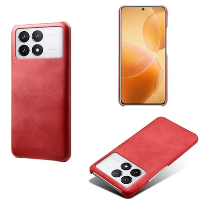 For Xiaomi Redmi K70E 5G / Poco X6 Pro 5G Calf Texture Phone Case Anti-Scratch PU Leather Coated PC Cover