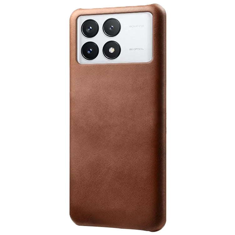 For Xiaomi Redmi K70E 5G / Poco X6 Pro 5G Calf Texture Phone Case Anti-Scratch PU Leather Coated PC Cover