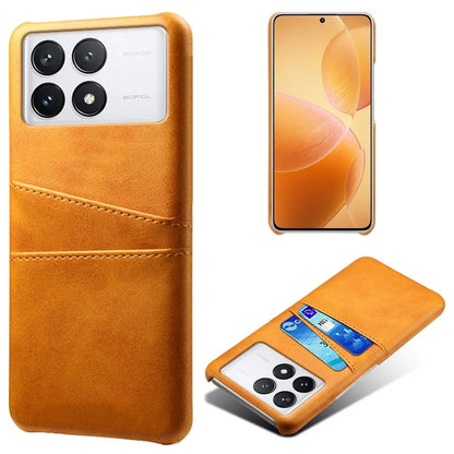For Xiaomi Redmi K70E 5G / Poco X6 Pro 5G Cell Phone Case PU+Hard PC Dual Card Slots Back Cover