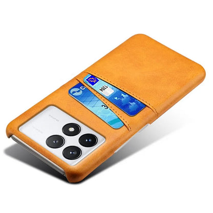 For Xiaomi Redmi K70E 5G / Poco X6 Pro 5G Cell Phone Case PU+Hard PC Dual Card Slots Back Cover