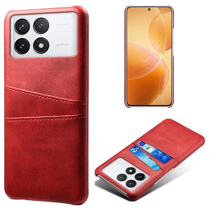 For Xiaomi Redmi K70E 5G / Poco X6 Pro 5G Cell Phone Case PU+Hard PC Dual Card Slots Back Cover