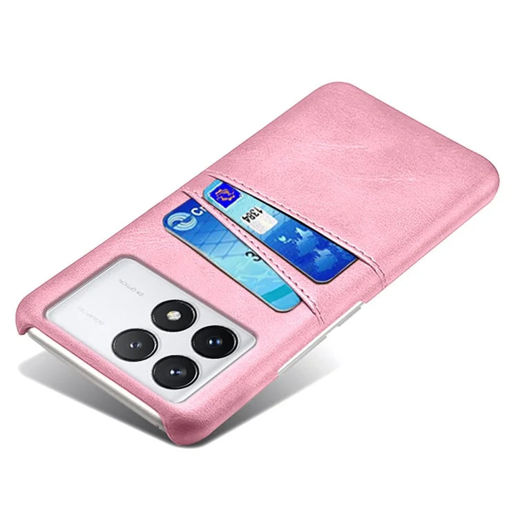 For Xiaomi Redmi K70E 5G / Poco X6 Pro 5G Cell Phone Case PU+Hard PC Dual Card Slots Back Cover
