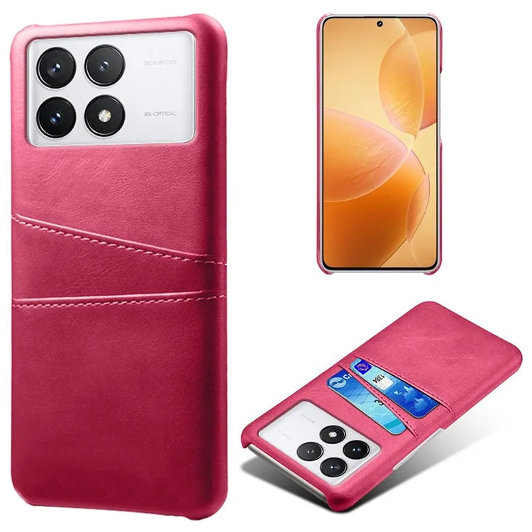 For Xiaomi Redmi K70E 5G / Poco X6 Pro 5G Cell Phone Case PU+Hard PC Dual Card Slots Back Cover