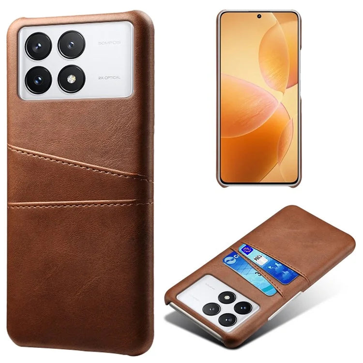 For Xiaomi Redmi K70E 5G / Poco X6 Pro 5G Cell Phone Case PU+Hard PC Dual Card Slots Back Cover