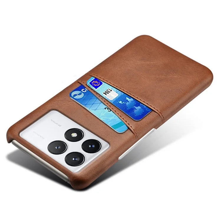 For Xiaomi Redmi K70E 5G / Poco X6 Pro 5G Cell Phone Case PU+Hard PC Dual Card Slots Back Cover
