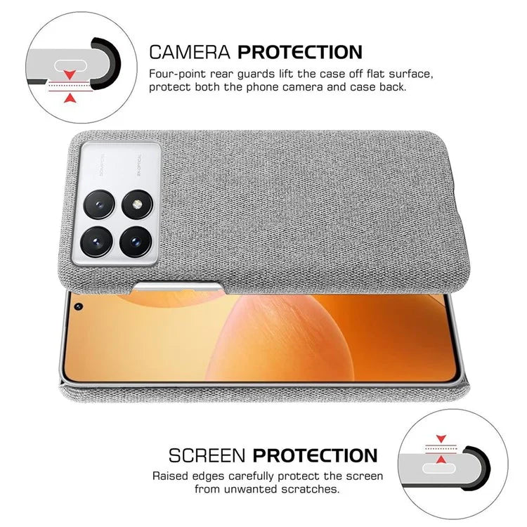 For Xiaomi Redmi K70E 5G / Poco X6 Pro 5G Phone Case Soft Cloth Texture Anti-Shock Cover