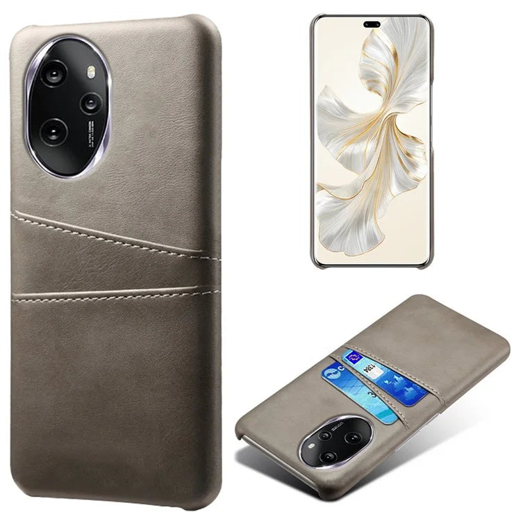 For Honor 100 Pro 5G Cell Phone Case PU+Hard PC 2 Card Holders Back Cover
