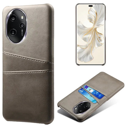 For Honor 100 Pro 5G Cell Phone Case PU+Hard PC 2 Card Holders Back Cover