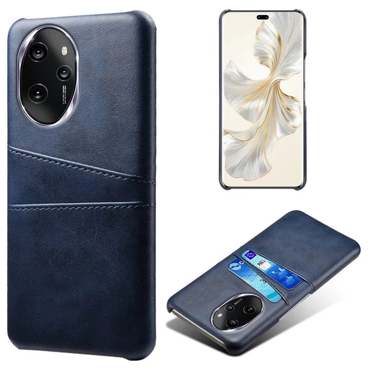 For Honor 100 Pro 5G Cell Phone Case PU+Hard PC 2 Card Holders Back Cover