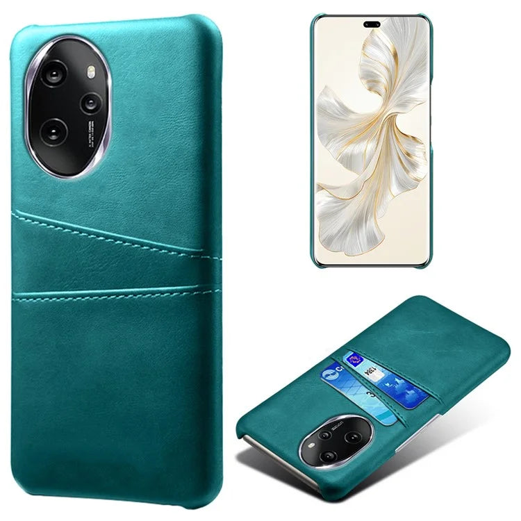 For Honor 100 Pro 5G Cell Phone Case PU+Hard PC 2 Card Holders Back Cover