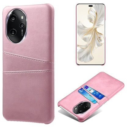 For Honor 100 Pro 5G Cell Phone Case PU+Hard PC 2 Card Holders Back Cover