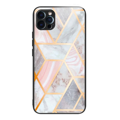 For iPhone 15 Pro Max Tempered Glass Case Pattern Printing Phone Cover