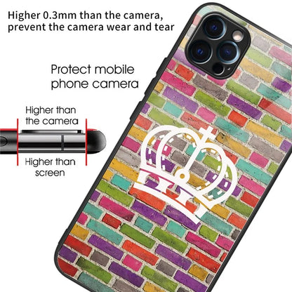 For iPhone 15 Pro Max Tempered Glass Case Pattern Printing Phone Cover
