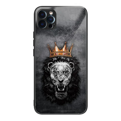 For iPhone 15 Pro Max Tempered Glass Case Pattern Printing Phone Cover