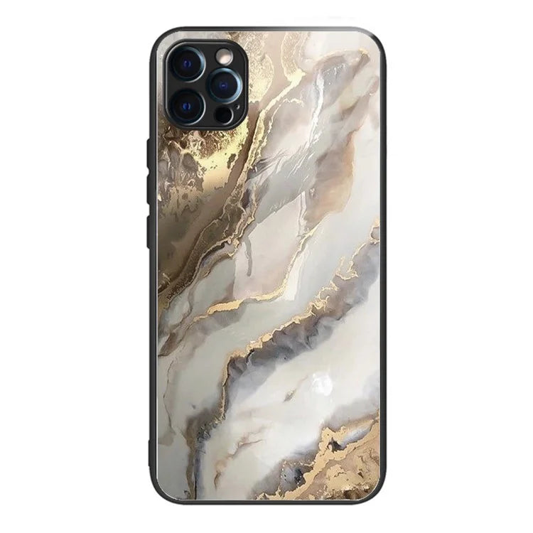For iPhone 15 Pro Max Tempered Glass Case Pattern Printing Phone Cover