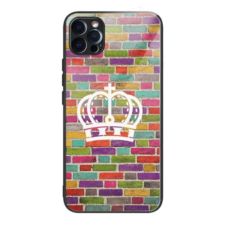 For iPhone 15 Pro Phone Case Pattern Printed Anti Scratch Tempered Glass Back Cover