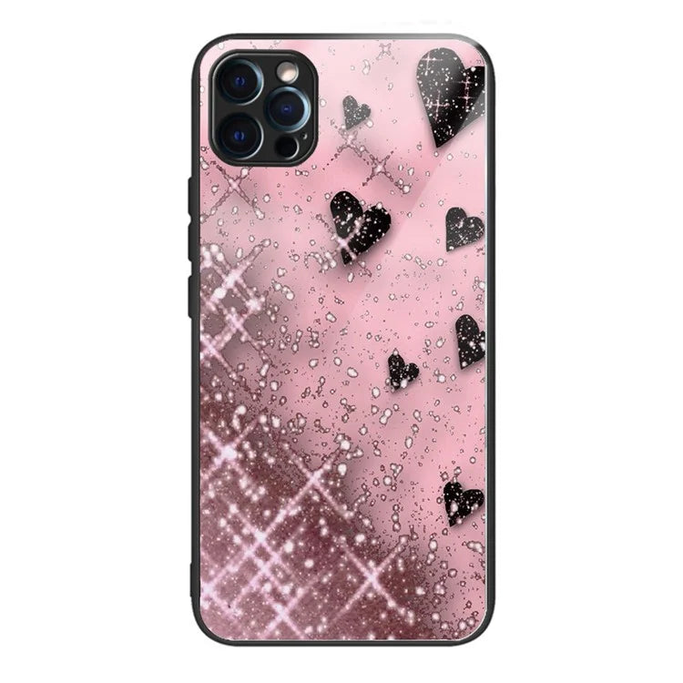 For iPhone 15 Pro Phone Case Pattern Printed Anti Scratch Tempered Glass Back Cover