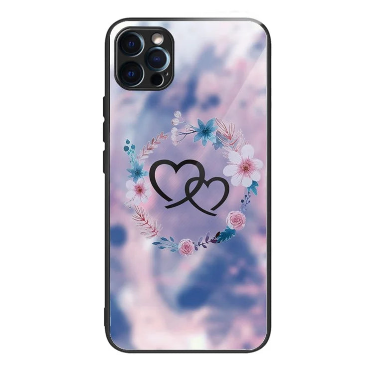 For iPhone 15 Pro Phone Case Pattern Printed Anti Scratch Tempered Glass Back Cover