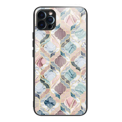 For iPhone 15 Pro Phone Case Pattern Printed Anti Scratch Tempered Glass Back Cover