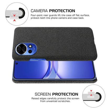For Huawei nova 12 Pro 5G / nova 12 Ultra 5G Cell Phone Case Cloth Texture Solid Color Back Cover
