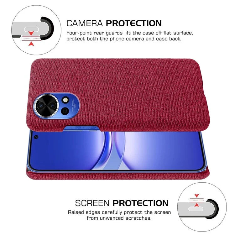 For Huawei nova 12 Pro 5G / nova 12 Ultra 5G Cell Phone Case Cloth Texture Solid Color Back Cover