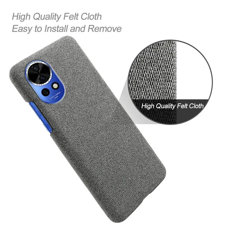 For Huawei nova 12 Pro 5G / nova 12 Ultra 5G Cell Phone Case Cloth Texture Solid Color Back Cover