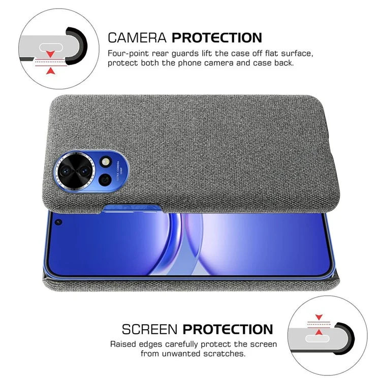 For Huawei nova 12 Pro 5G / nova 12 Ultra 5G Cell Phone Case Cloth Texture Solid Color Back Cover