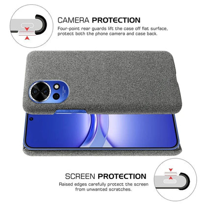 For Huawei nova 12 Pro 5G / nova 12 Ultra 5G Cell Phone Case Cloth Texture Solid Color Back Cover