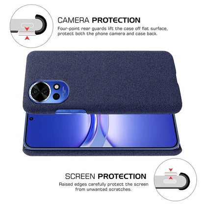 For Huawei nova 12 Pro 5G / nova 12 Ultra 5G Cell Phone Case Cloth Texture Solid Color Back Cover