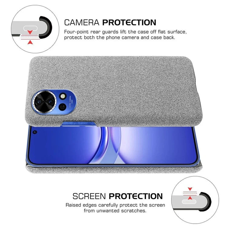 For Huawei nova 12 Pro 5G / nova 12 Ultra 5G Cell Phone Case Cloth Texture Solid Color Back Cover