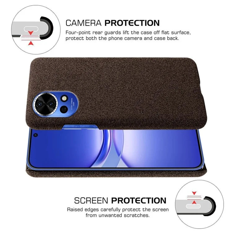 For Huawei nova 12 Pro 5G / nova 12 Ultra 5G Cell Phone Case Cloth Texture Solid Color Back Cover