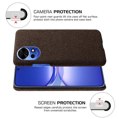 For Huawei nova 12 Pro 5G / nova 12 Ultra 5G Cell Phone Case Cloth Texture Solid Color Back Cover