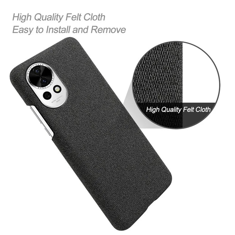 For Huawei nova 12 5G Case Solid Color Cloth+PC Anti-scratch Phone Cover