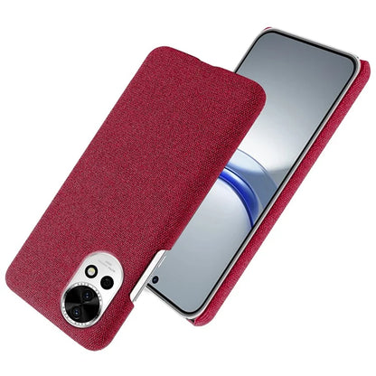 For Huawei nova 12 5G Case Solid Color Cloth+PC Anti-scratch Phone Cover